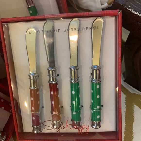 lot of style happy Christmas Cambridge salad server cake server cheese knives - Picture 2 of 8